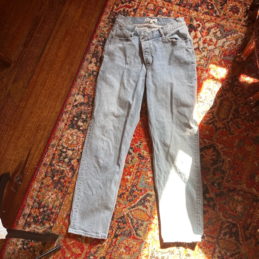 Abercrombie and Fitch Dad Fit Curve Love Light Blue Women's Jeans